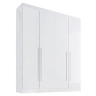 Guarda-Roupa Solteiro 4 Portas 3 Gavetas Paris Plus Branco – Organização Moderna e Estilo para seu Quarto - imagem 4