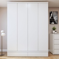 Guarda-Roupa 4 Portas 3 Gavetas 100% MDF Urbano Branco - Organize seu Quarto com Estilo - imagem 1