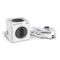 PowerCube ELG PWC-X4U/3M: Multiplicador 4 Tomadas Bivolt + 2 USB 2.4A, Cabo 3m, Cinza - imagem 1