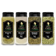 Kit Sabores da Itália: Kit com 4 Temperos Linha Premium: Alecrim, Alho em Pó, Manjericão e Orégano - Frasco de Vidro Spice Forest - imagem 2