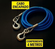 Cabo de Aço 5 Toneladas com Mosquetão: Reboque Seguro para Carro, Barco e Jet Ski | 4 Metros Resistente - imagem 4