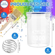 Aramox 4 Pack Recipientes para Tinta 1000ml com Bolas de Mistura - Armazenamento Seguro para Pintura Automotiva e DIY - imagem 4