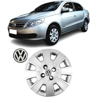 Jogo 4 Calotas Aro 14 VW Voyage G5 G6 G7 (2009-2017) Grid GR129CA com Adesivo Logo Resinado - imagem 3