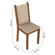Conjunto Sala de Jantar Madesa Talita - Mesa 4 Cadeiras Rustic/Crema/Pérola - imagem 5