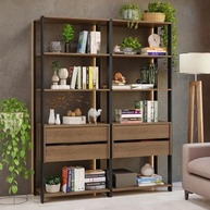 Estante Multiuso 4 Gavetas 8 Prateleiras 140cm Rustic/Preto - Organize com Estilo e Funcionalidade - imagem 3