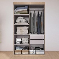 Guarda-Roupa Solteiro Lisboa 4 Portas com 2 Gavetas – Design Moderno em Teka e Onix - imagem 3