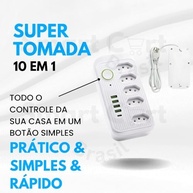 Régua de Energia Inteligente 5 Tomadas + 4 USB + 1 USB-C | Carregamento Rápido e Proteção Completa | Cabo 2m Bivolt - imagem 5