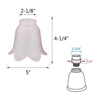 Vidro de Substituição para Ventilador de Teto com Design Rosa - 4 Unidades - imagem 3