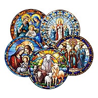40 Adesivos Vitral Religioso 3cm – Decore com Fé! - imagem 1