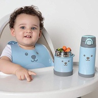 Garrafa Térmica Buba Gumy 400 ml - Parede Dupla com Canudo em Silicone | Azul - imagem 3