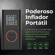 Compressor de Ar Portátil Digital 130 PSI: Potência, Bateria 4000mAh e Powerbank - imagem 2