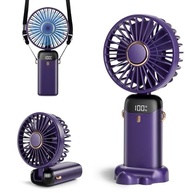 Ventilador Portátil Recarregável 5 Velocidades com Tela LED - 4000mAh, Tipo C, Dobrável 90°, para Mesa ou Pescoço - imagem 2