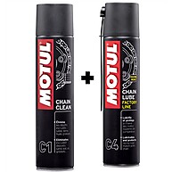 Kit Limpeza e Lubrificação Corrente Motul: C1 + C4 400ml - imagem 2