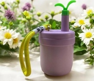 Copo Térmico Infantil 400ml com Tampa, Alça e Canudo - Lilás - imagem 2