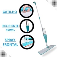 Mop Spray 3 em 1 com Reservatório 400ml - Esfregão Giratório com Pulverizador para Limpeza Rápida e Eficiente - imagem 5