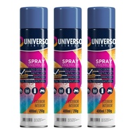 Tinta Spray 400ml Azul Escuro Uso Geral em Aço Ferro Couro Gesso Cerâmica | Universo | Kit 03 un - imagem 1