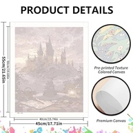 Kit Pintura por Números Castelo Mágico - Tela 40,6x50,8cm para Iniciantes e Artesanato - imagem 3