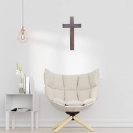 Cruz Crucifixo Minimalista em Madeira 40cm - Decoração Espiritual e Elegante para Casa e Escritório - imagem 1
