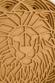 Mandala Decorativa MDF 40cm com Efeito Degradê 3D - Design Geométrico Artesanal para Parede (Leão) - imagem 4
