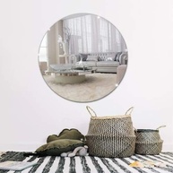 Espelho Decorativo Redondo 40cm | Vidro Lapidado Sem Moldura para Sala, Quarto e Banheiro - imagem 4