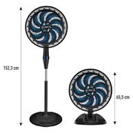 Ventilador de Coluna Arno X-TREME 9 40cm 2 em 1 VE9M - 160W, 9 Pás, 3 Velocidades, Oscilação 80°, Altura Ajustável até 1,5m, Modo Sono - imagem 3