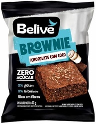 Belive Brownie Chocolate Com Coco Zero Açúcar Sem Glúten Sem Lactose 40G - imagem 3