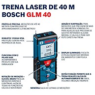 Trena Laser GLM 40 Bosch – Medição Rápida e Precisa até 40m - imagem 2