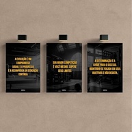Kit 3 Quadros Decorativos Academia Motivacional para Quarto e Home Gym - Design Inspirador 40x28cm - imagem 5