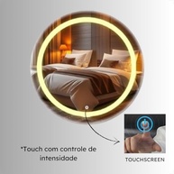 Espelho Redondo com LED 40x40cm | Iluminação Touch Luxuosa para Ambientes Modernos - imagem 5