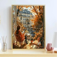 Kit de Pintura por Números Paris Outono - Tela 40x50cm para Iniciantes - Artesanato Acrílico Relaxante - imagem 4