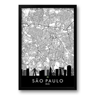Quadro Mapa Urbano São Paulo 40x60cm - Decore com Personalidade - imagem 1