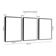 Quadro Decorativo Folhagem Bege - Estilo Boho Luxo para Sala e Quarto | Moldura Preta 40x60cm - imagem 3