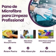 Kit 10 Panos de Microfibra 40x60cm - Multiuso para Limpeza Doméstica e Automotiva | Macios, Absorventes e Sem Arranhões - imagem 5