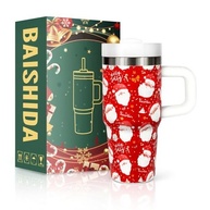Copo de Natal 410ml com Alça e Canudo para Crianças - Papai Noel - imagem 2