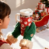 Copo de Natal 410ml com Alça e Canudo para Crianças - Papai Noel - imagem 3