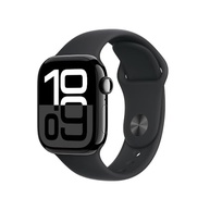 Apple Watch Series 10 GPS 42mm: Caixa Preta Brilhante e Pulseira Esportiva Preta P/M - imagem 2