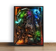 Quadro Decorativo Retro Gamer - Poster de Jogos Nostálgicos 42x32cm com Vidro Cristal - imagem 3