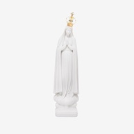 Imagem Nossa Senhora de Fátima 43 cm em Pó de Mármore Maciça com Coroa Dourada - Decoração Religiosa Elegante - imagem 1