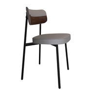 Cadeira Fixa Alloa 50 X 44,7 X 83,8 cm - Design Contemporâneo com Toques Retrô em Aço e Madeira Multilaminada Cinza - imagem 2