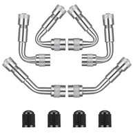 Extensor de Válvula de Pneu 6 Peças (45°/90°/135°) - Metal Resistente para Carros e Motos - imagem 1