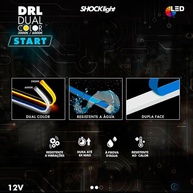 Fita de LED Dual Color DRL Shocklight 45cm: Ilumine seu Farol com Estilo e Segurança - imagem 5