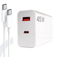 Carregador Turbo 45W USB-C + USB-A: Carregamento Ultra Rápido para iPhone 15/16 Pro Max e Mais! - imagem 1