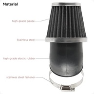Filtro de Ar Universal Evermotor 45mm 46mm 47mm Curva 45° - Potência e Proteção para sua Moto! - imagem 5