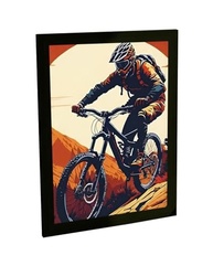 Quadro Decorativo Bicicleta Ciclismo Trilha A2 46x64cm - Moldura Pinus com Impressão em Papel Fotográfico - imagem 2