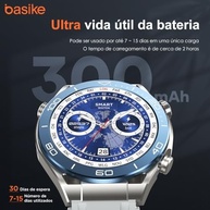 Smartwatch Basike W79 Pro Max 47mm: NFC, Bateria 2 Semanas, Esportivo e Elegante (Prata/Azul) - imagem 3