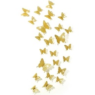 Adesivos 3D Borboleta Espelho Dourado - 48 Peças para Decoração de Parede DIY - imagem 2