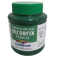 Tinta Acrílica Fosca 250ml Verde Pinheiro - DECORFIX 493 | Secagem Rápida e Não Tóxica - imagem 2