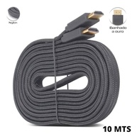 Cabo HDMI Gold 10m 4K 3D Full HD Blindado em Nylon Dourado 24K - Conexão Premium - imagem 4