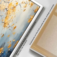 Quadro Decorativo Folhas Amarela com Moldura - Arte Impressão 4K para Sala e Quarto - imagem 3
