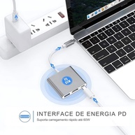 Hub USB-C 3x1: Conecte, Carregue e Veja em 4K! - imagem 2